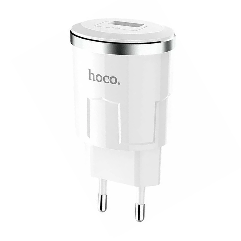 Сетевое зарядное устройство + кабель Lightning Hoco C37A 12 Вт, белый - 1