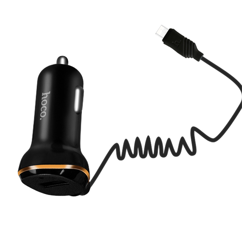Автомобильное зарядное устройство + кабель Micro Hoco Z14 18 Вт, чёрный - 2