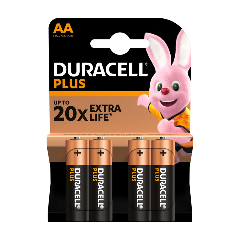 Батарейка Duracell Plus AA LR6-4BL, 4шт  - 1