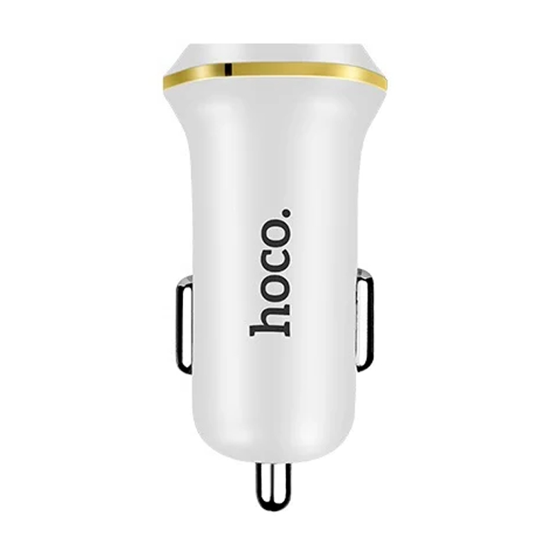 Автомобильное зарядное устройство + кабель Lightning Hoco Z1 10 Вт, белый - 1