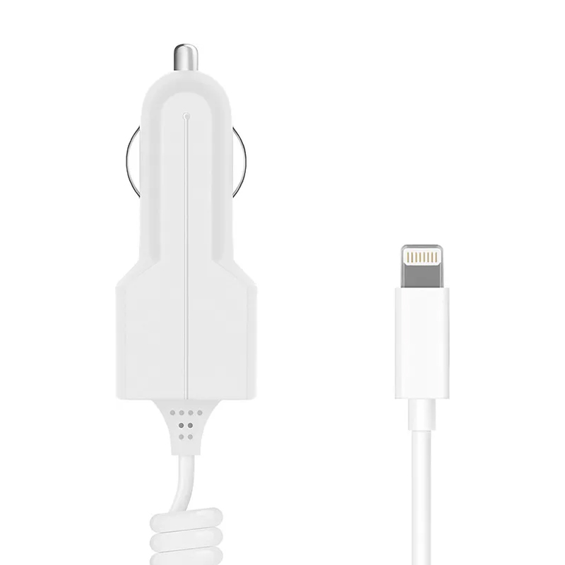 Автомобильное зарядное устройство + кабель Lightning Prime Line 2201 5 Вт, белый - 1
