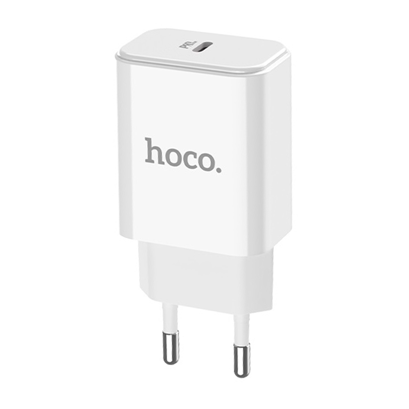 Сетевое зарядное устройство + кабель Lightning Hoco C71A 18 Вт, белый - 1