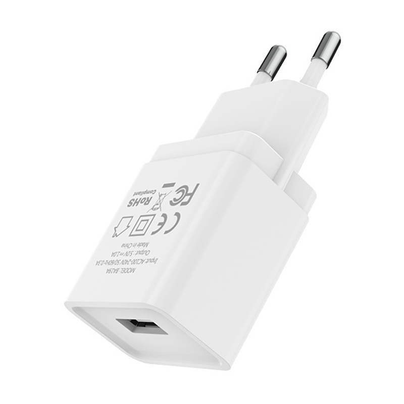 Сетевое зарядное устройство + кабель Micro Borofone BA19A 5 Вт, белый - 2