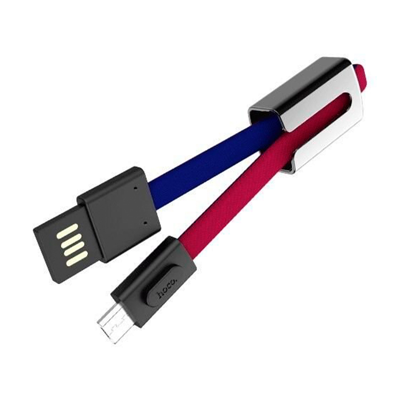 Дата-кабель Hoco U36 Micro 0.19 м, красный с синим - 1