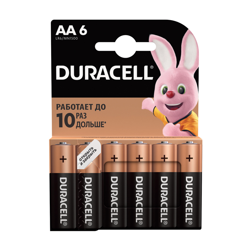 Батарейка Duracell Basic AA LR6-6BL, 6шт  - 1