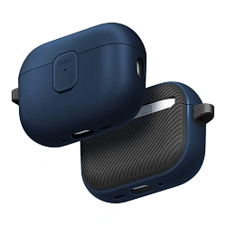 Кобура UNIQ Clyde для Apple AirPods Pro 3 полиуретан, поликарбонат, синий - тёмно-серый
