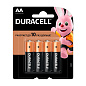 Батарейка Duracell Basic AA LR6-4BL, 4шт