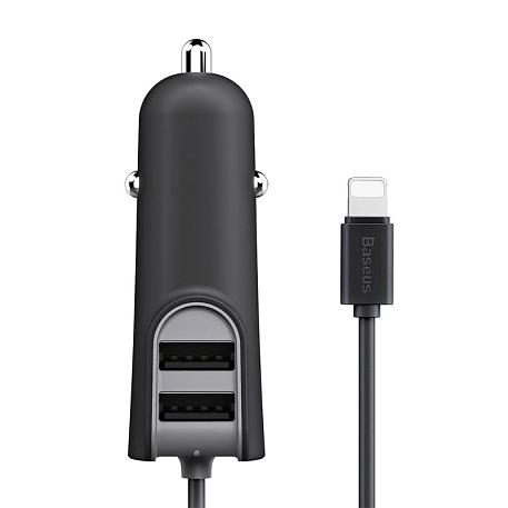 Автомобильное зарядное устройство + кабель Lightning Baseus Energy Station 18 Вт, чёрный - 1