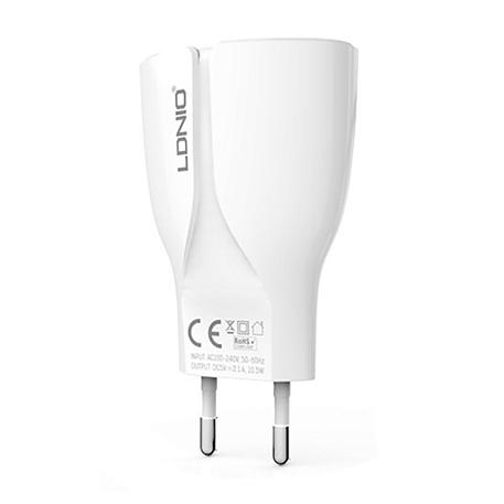 Сетевое зарядное устройство + кабель Lightning Ldnio A2271 15 Вт, белый - 1
