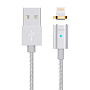 Дата-кабель Hoco U16 Magnetic Lightning 1.2 м, серебристый - 1