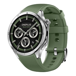 Умные часы OnePlus Watch 3 серебристый (зелёный ремешок)