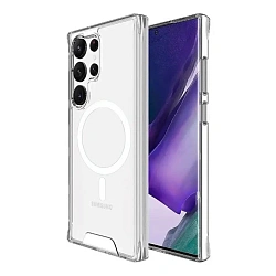 Клип-кейс (накладка) Space MagSafe для Samsung Galaxy S25 Ultra полиуретан, поликарбонат, прозрачный