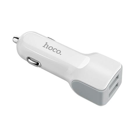 Автомобильное зарядное устройство + кабель Lightning Hoco Z23 12 Вт, белый - 2