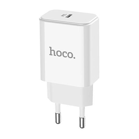Сетевое зарядное устройство + кабель Lightning Hoco C71A 18 Вт, белый - 1