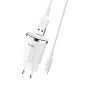 Сетевое зарядное устройство + кабель Lightning Hoco C37A 12 Вт, белый
