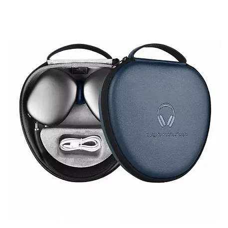 Чехол WIWU Ultrathin Smart Case для Apple AirPods Max кожа, синий - 2