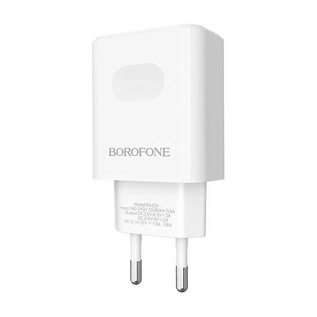 Сетевое зарядное устройство + кабель Micro Borofone BA32A 18 Вт, белый - 1