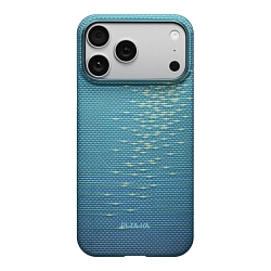 Клип-кейс (накладка) Pitaka Ultra-Slim Case для Apple iPhone 17 Pro кевлар (арамид), синий (KI1706AG)
