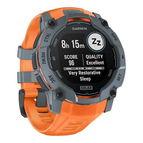 Умные часы Garmin Instinct 3 50mm Solar янтарный (янтарно-серый ремешок) - 2