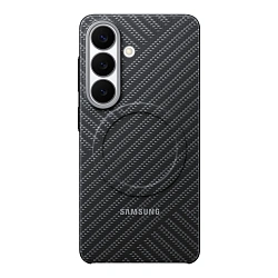 Клип-кейс (накладка) Samsung Carbon Magnet Case для Samsung Galaxy S26 арамидное волкно, алюминий, поликарбонат, тёмно-серый