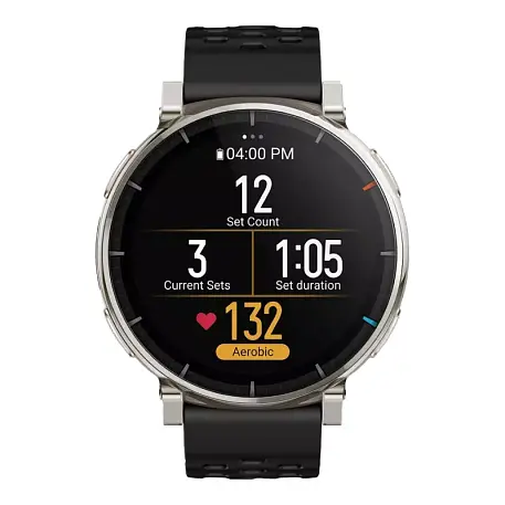 Умные часы Xiaomi Amazfit Active 3 Premium 45mm серебристый (чёрный ремешок) - 2