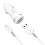 Автомобильное зарядное устройство + кабель Lightning Hoco Z27 12 Вт, белый - 1